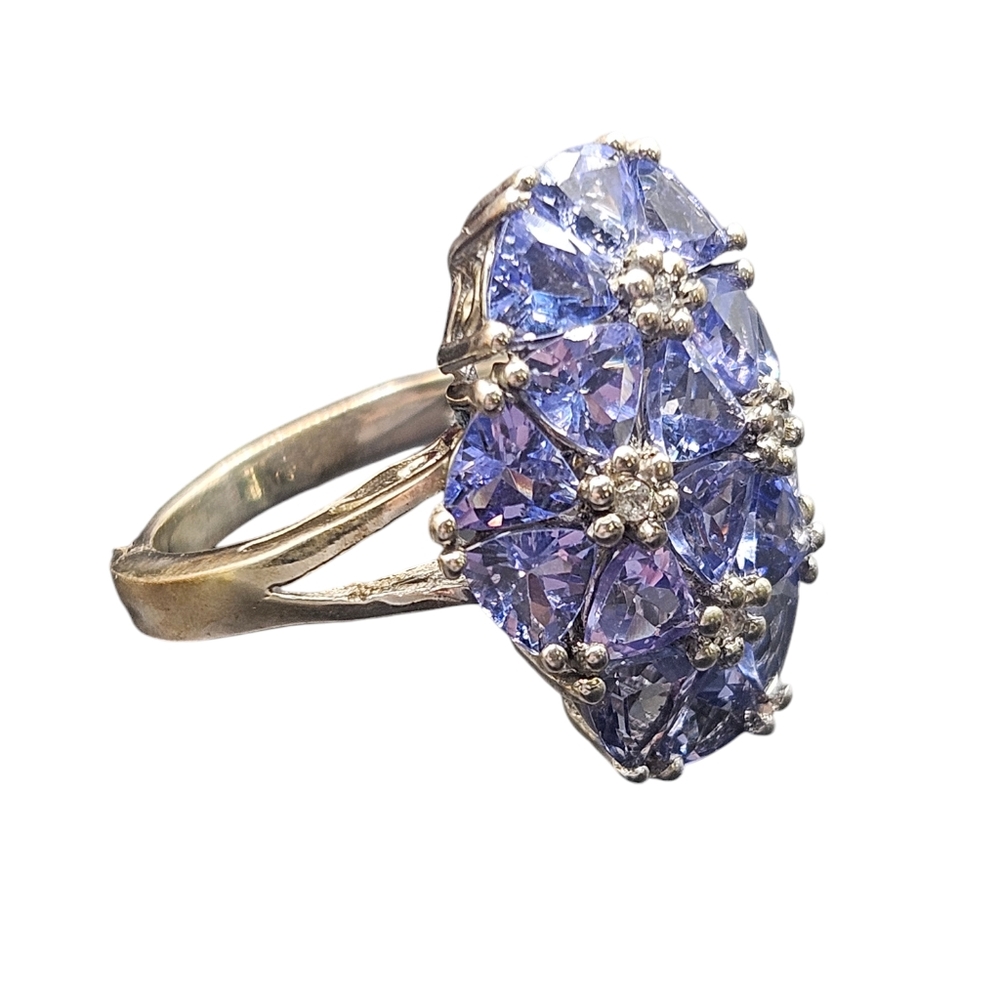 Tanzanite and Zircon Ring
